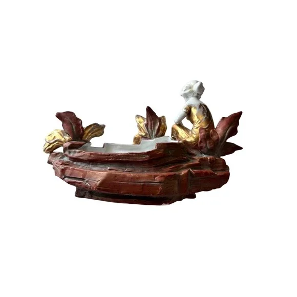 Antique Ernst Wahliss Porcelain Centerpiece – Art Nouveau Bisque Figurine